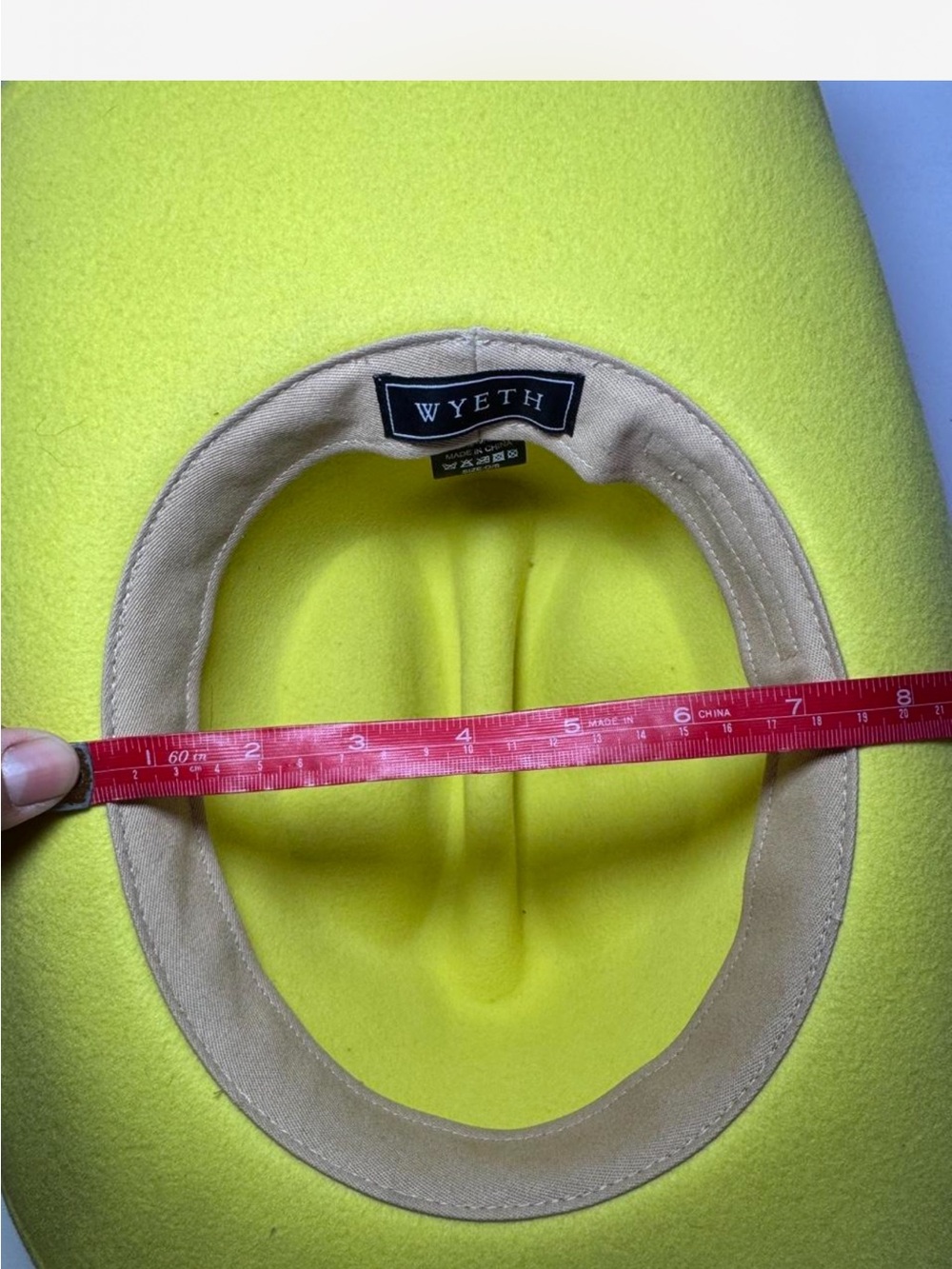 WYETH 100% Wool Yellow Cowboy Hat | O/S - Picture 7 of 8